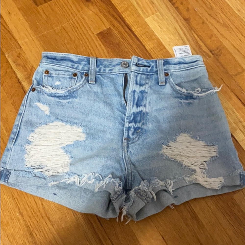 light wash jean shorts